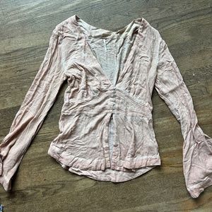 Peach/Blush Colored Bell Sleeve top